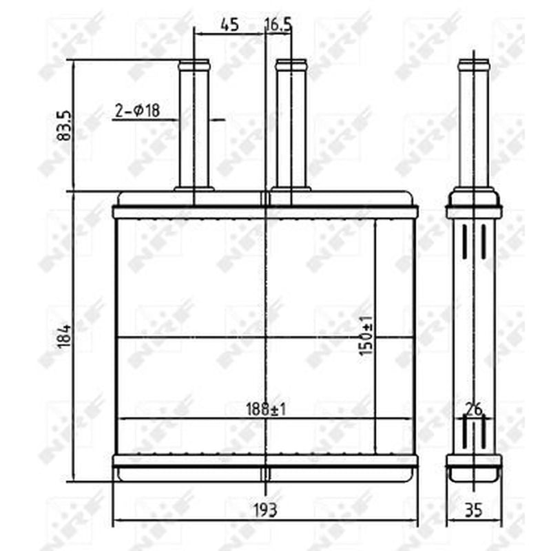 NRF Heater Matrix Core Heat Exchanger 54269