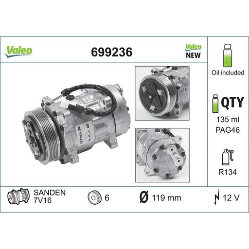 Valeo Air Conditioning Compressor 699236