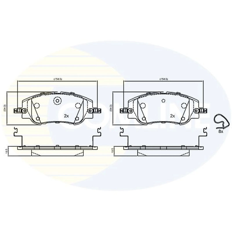 Comline 4 x Front Brake Pad Set CBP04026