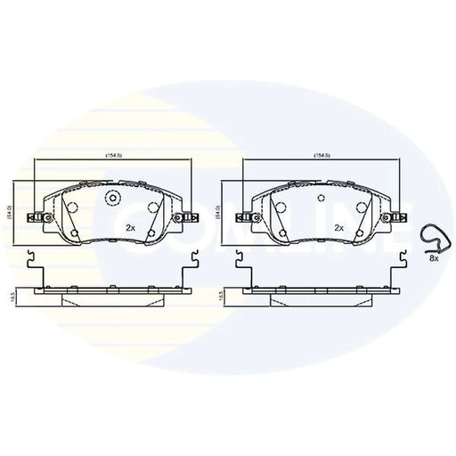 Comline 4 x Front Brake Pad Set CBP04026