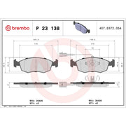 Brembo 4 x Front Brake Pad Set P23138