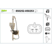 Valeo Electric Window Regulator Lifter Right Rear 850253
