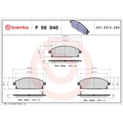 Brembo 4 x Front Brake Pad Set P56040