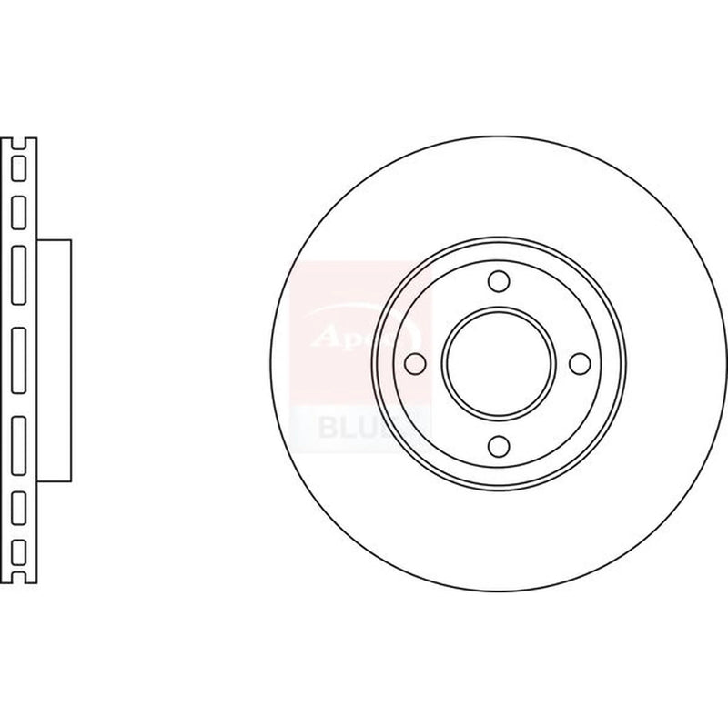 Apec 2 x Vented Front Brake Discs SDK6808