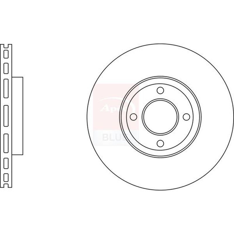 Apec 2 x Vented Front Brake Discs SDK6808