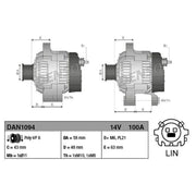 Denso Car Alternator 12V DAN1094