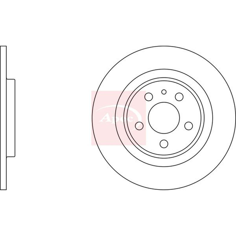 Apec 2 x Solid Rear Brake Discs DSK2192