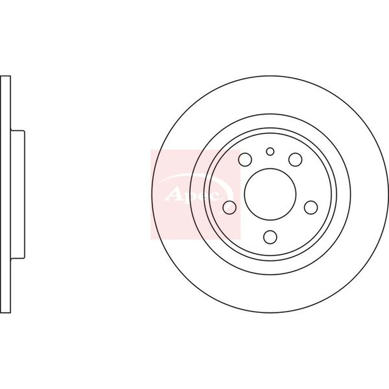 Apec 2 x Solid Rear Brake Discs DSK2192
