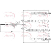 Apec Handbrake Cable Left Rear CAB1368