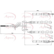 Apec Handbrake Cable Left Rear CAB1368