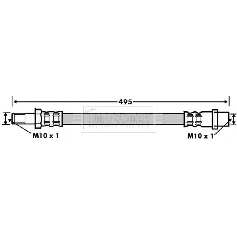 Borg & Beck Brake Hydraulic Hose Line Front Left BBH7493