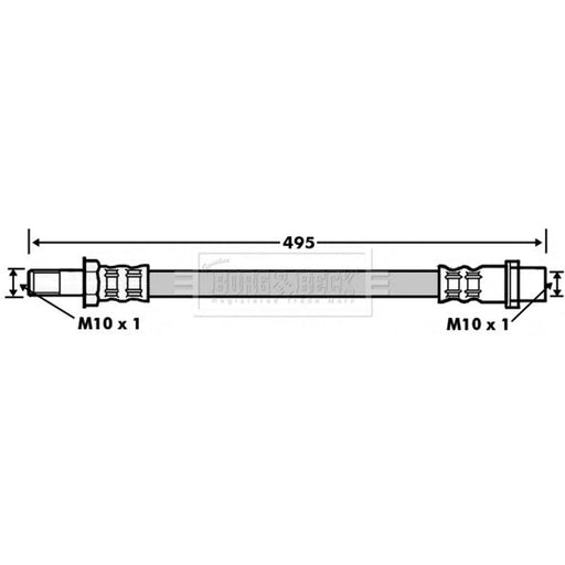 Borg & Beck Brake Hydraulic Hose Line Front Left BBH7493