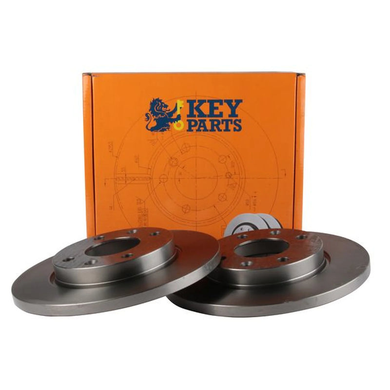Key Parts 2 x Solid Front Brake Discs KBD4098
