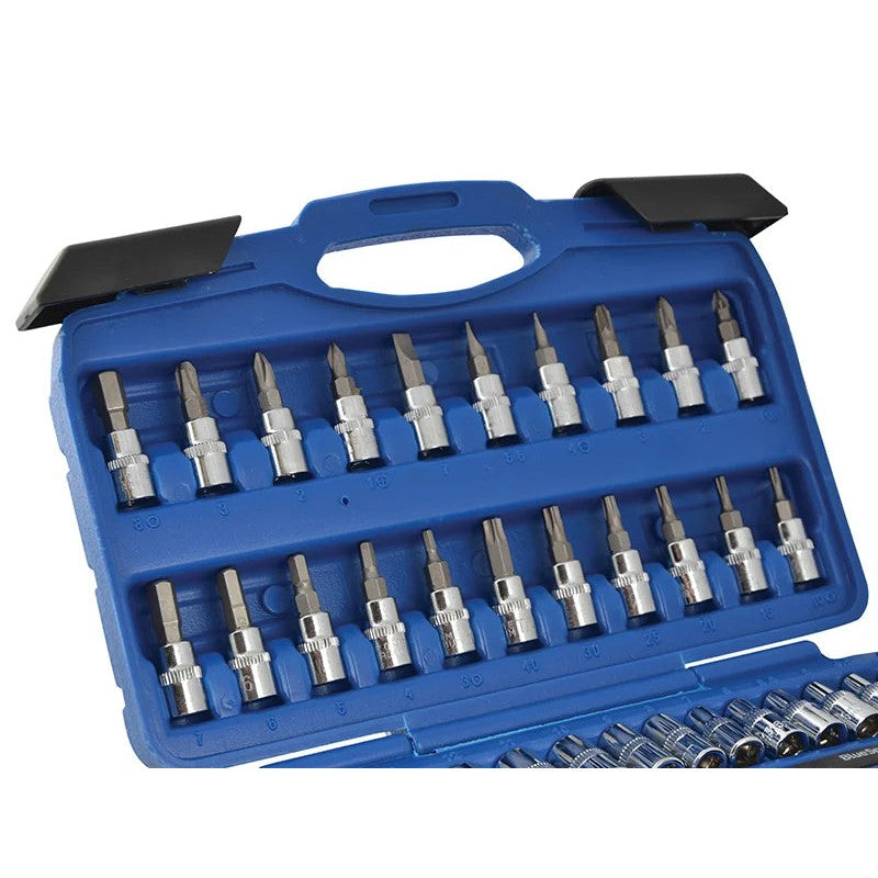 BlueSpot Tools 1/4in Square Drive Socket & Bit Set, 46 Piece - 01530