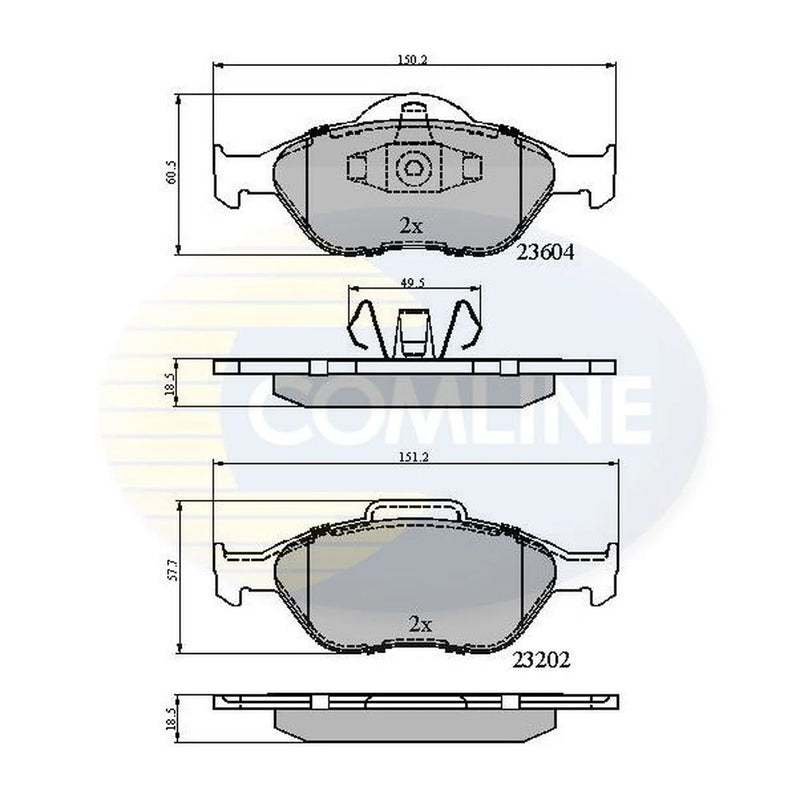 Comline 4 x Front Brake Pad Set CBP0891