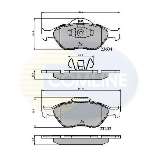 Comline 4 x Front Brake Pad Set CBP0891