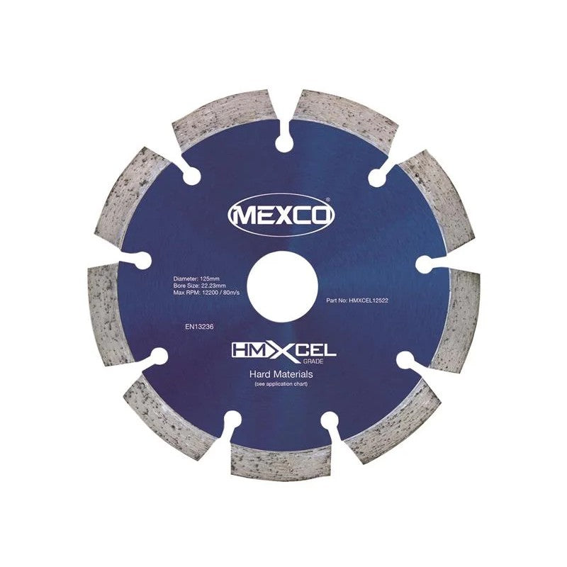 MEXCO XCEL Grade Hard Materials Diamond Blade 125 x 22mm - HMXCEL12522