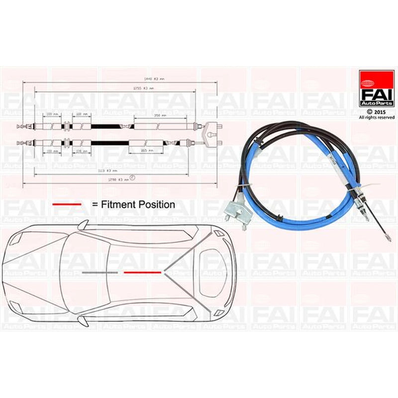 FAI Handbrake Cable Centre FBC0048