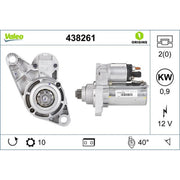 Valeo Starter Motor 12V 0.9kW 10 Teeth 438261