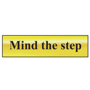 Scan Mind The Step - Polished Brass Effect 200 x 50mm - 6029