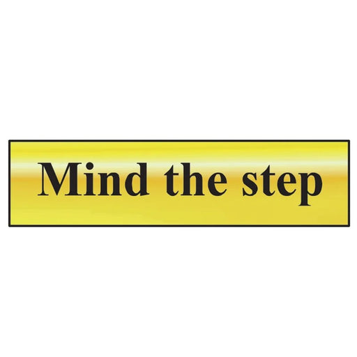 Scan Mind The Step - Polished Brass Effect 200 x 50mm - 6029