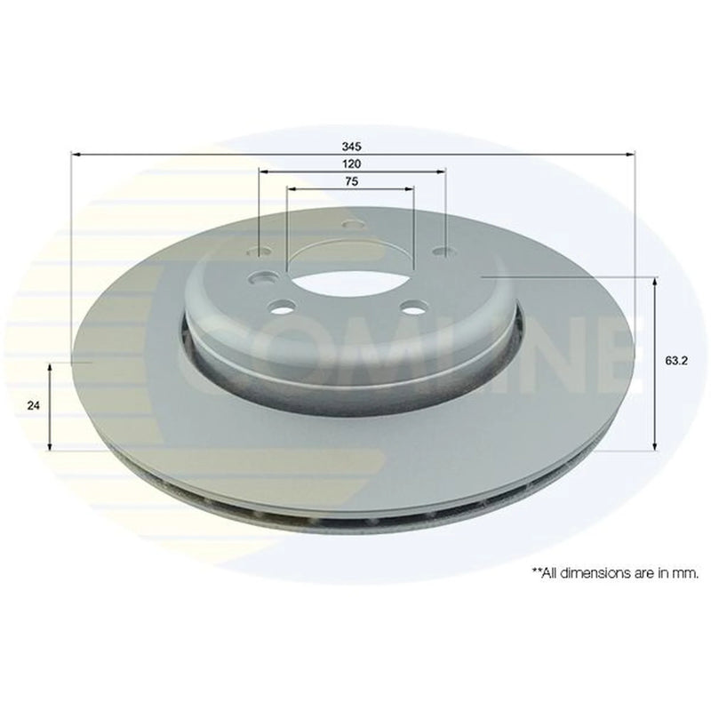 Comline 2 x Vented Rear Brake Discs ADC1749V