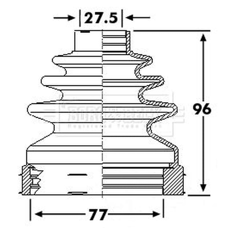 Borg & Beck Drive Shaft Bellow Kit Front Left BCB6244