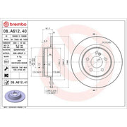 Brembo 2 x Solid Rear Brake Discs 08.A612.41