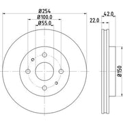 DON 2 x Internally Vented Front Brake Discs PCD13672