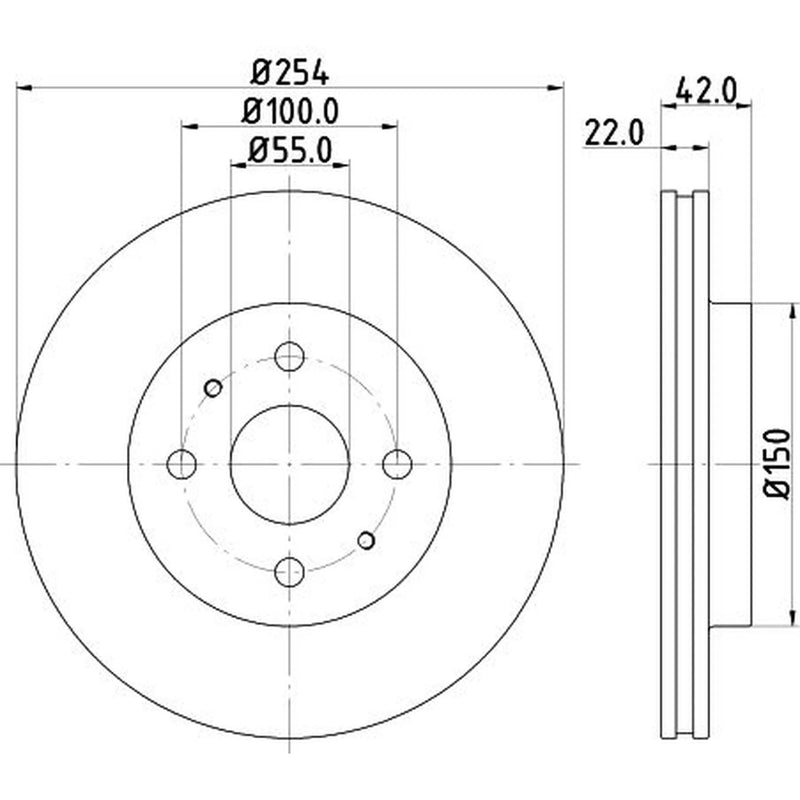 DON 2 x Internally Vented Front Brake Discs PCD13672