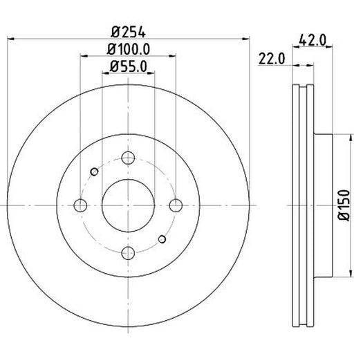 DON 2 x Internally Vented Front Brake Discs PCD13672