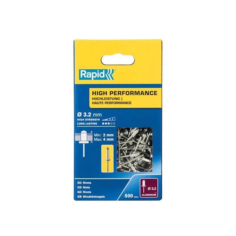 Rapid High Performance Rivets 3.2 x 8mm (Box 500) - 5001431
