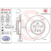 Brembo 2 x Aluminium Rear Brake Disc Hub Brake Discs 09.C401.13