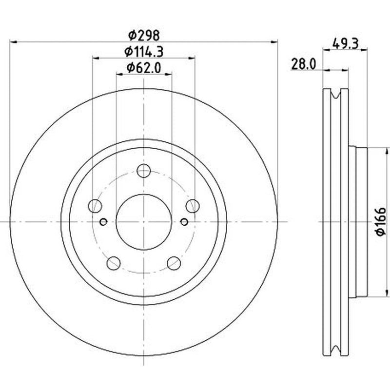 DON 2 x Externally Vented Front Brake Discs PCD20042