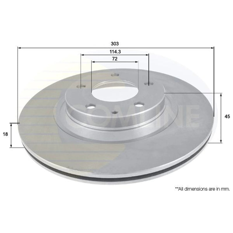 Comline 2 x Internally Vented Rear Brake Discs ADC0465V