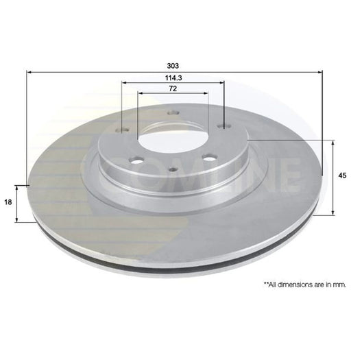 Comline 2 x Internally Vented Rear Brake Discs ADC0465V
