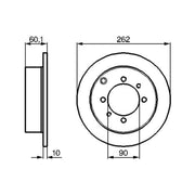 Bosch 2 x Solid Rear Brake Discs 0 986 478 655