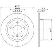 Mintex 2 x Solid Rear Brake Discs MDC1281