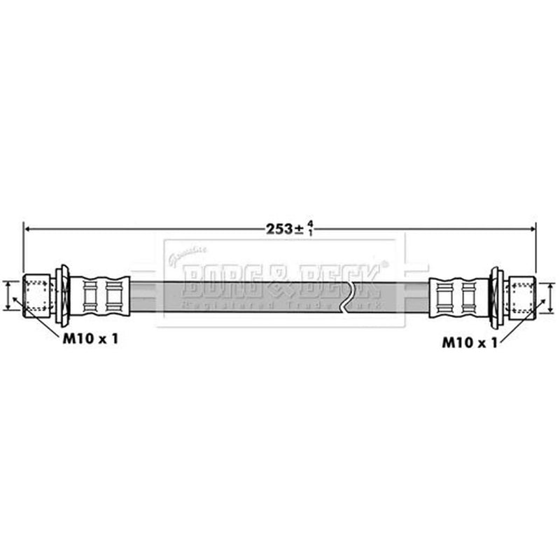 Borg & Beck Brake Hydraulic Hose Line Rear Left BBH7419