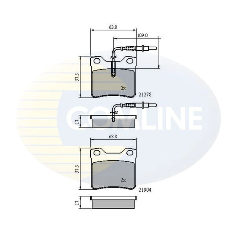 Comline 4 x Rear Brake Pad Set CBP1455