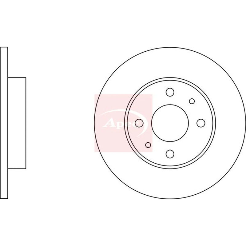 Apec 2 x Solid Rear Brake Discs DSK103
