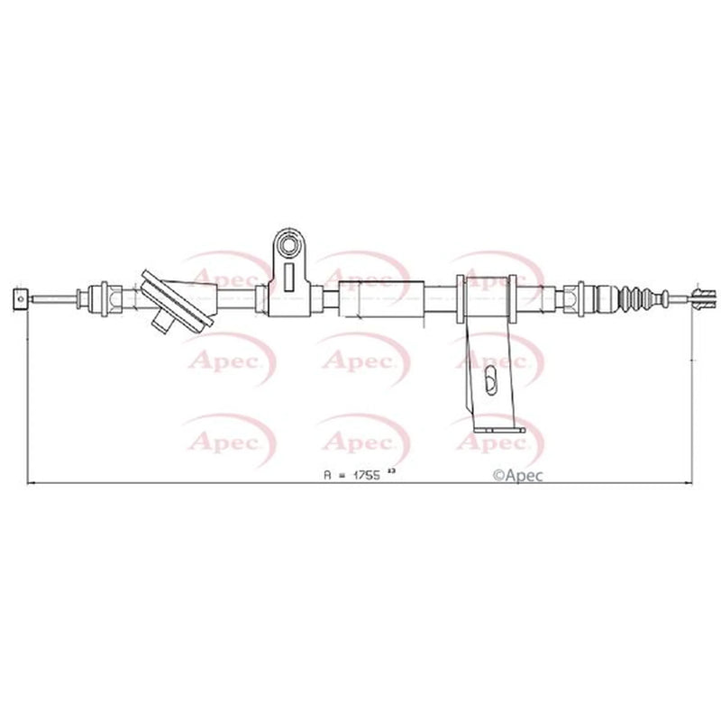 Apec Handbrake Cable Left Rear CAB1031