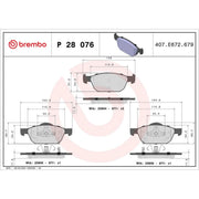 Brembo 4 x Front Brake Pad Set P28076