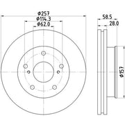 Mintex 2 x Front Brake Discs MDC2322