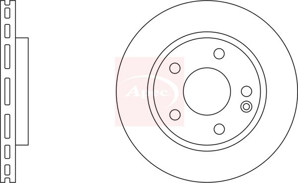 Apec 2 x Brake Disc Set Vented