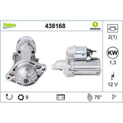 Valeo Starter Motor 12V 1.3kW 9 Teeth 438168