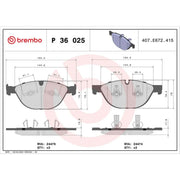Brembo 4 x Front Brake Pad Set P36025