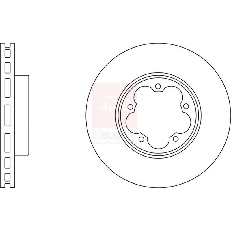 Apec 2 x Vented Front Brake Discs SDK6307
