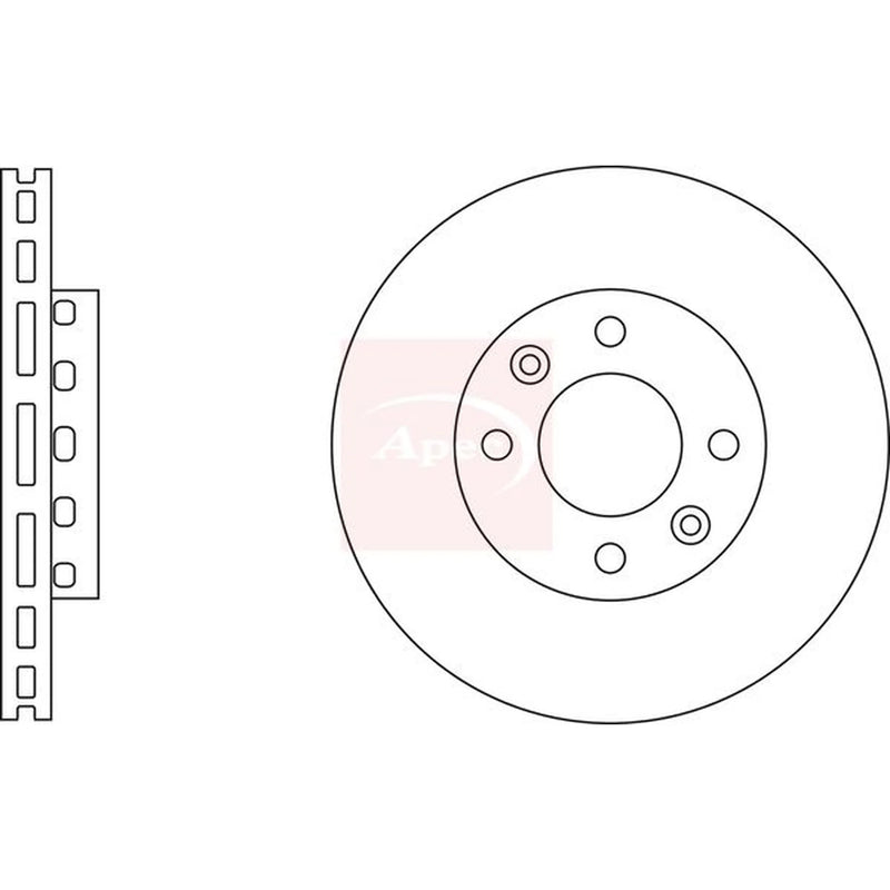 Apec 2 x Vented Front Brake Discs DSK2268