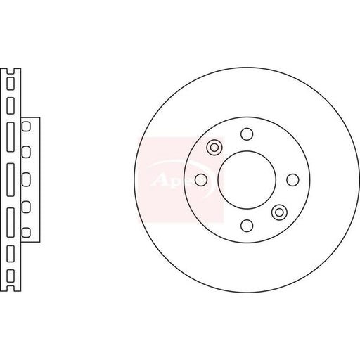 Apec 2 x Vented Front Brake Discs DSK2268
